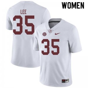 NCAA Women's Alabama Crimson Tide #35 Shane Lee Stitched College 2019 Nike Authentic White Football Jersey HN17L03OM